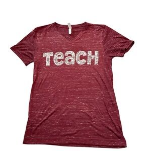 Bella Canvas Maroon V-Neck Tee